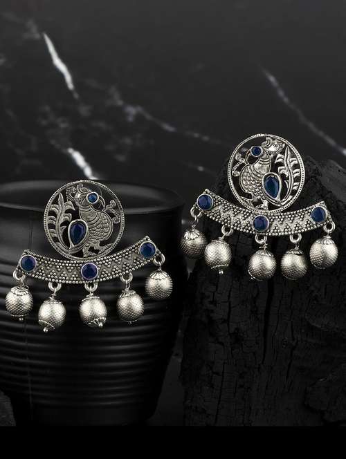 silver alloy studs earring - 19839897 - Standard Image - 0