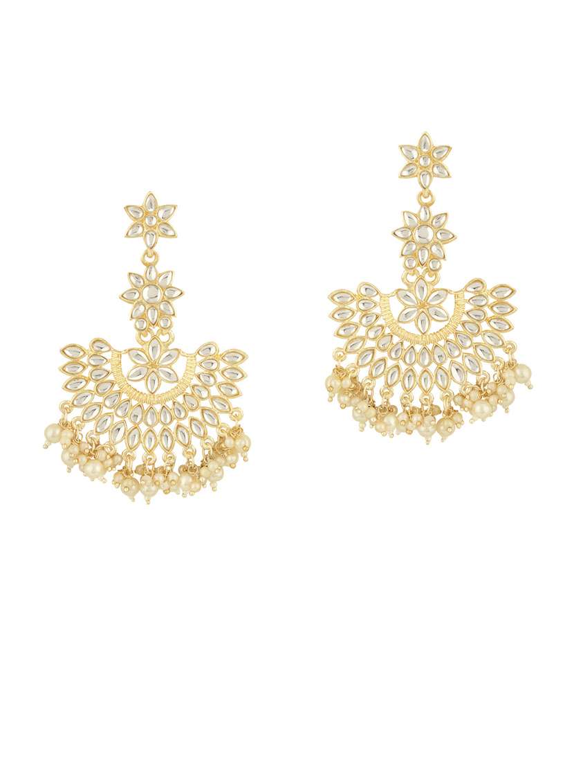 gold alloy chandellier earring - 19839910 -  Standard Image - 1