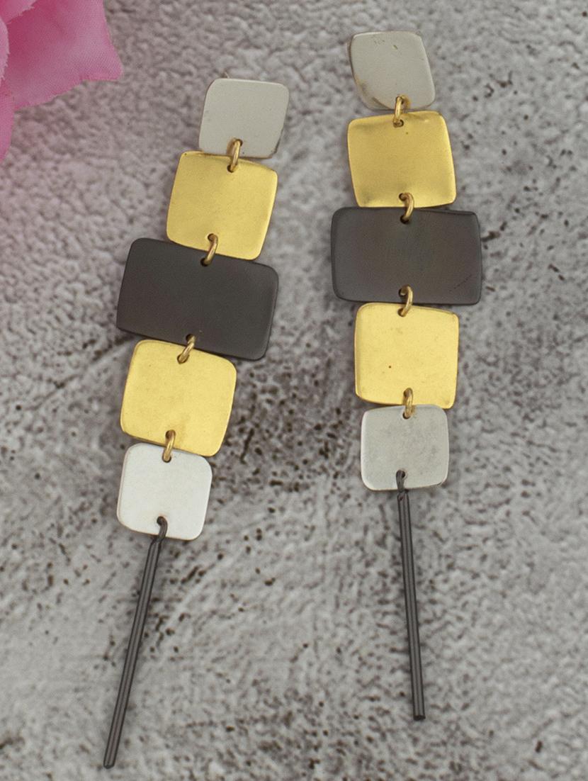 gold brass drop earring - 19839922 -  Zoom Image - 0