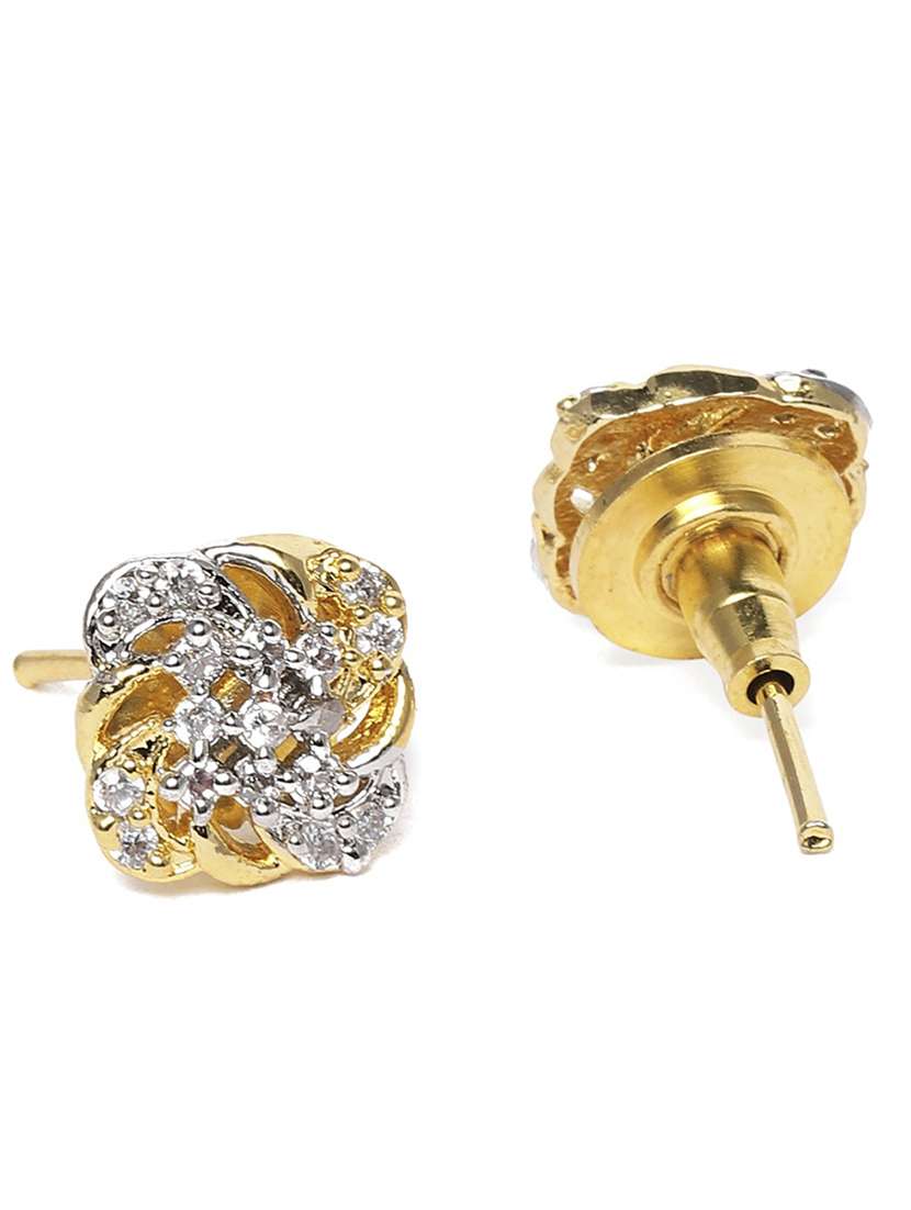 gold brass studs earring - 19839923 -  Standard Image - 1