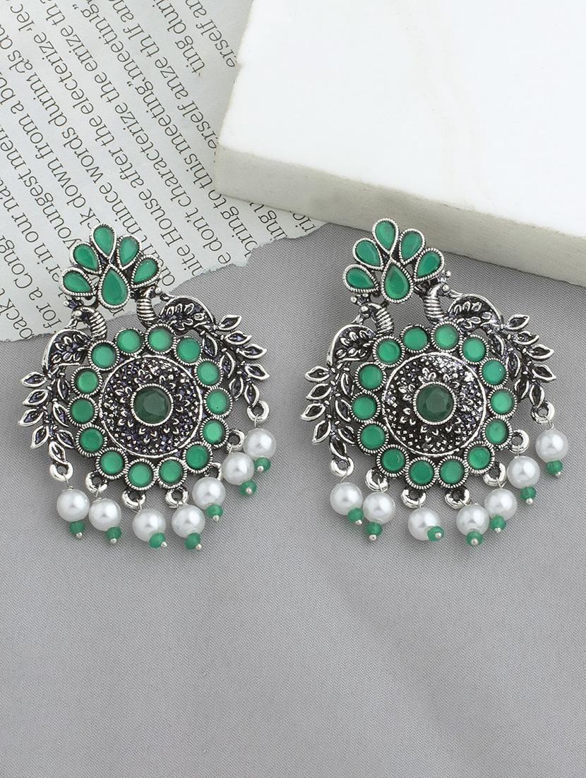 green alloy chandballi earring