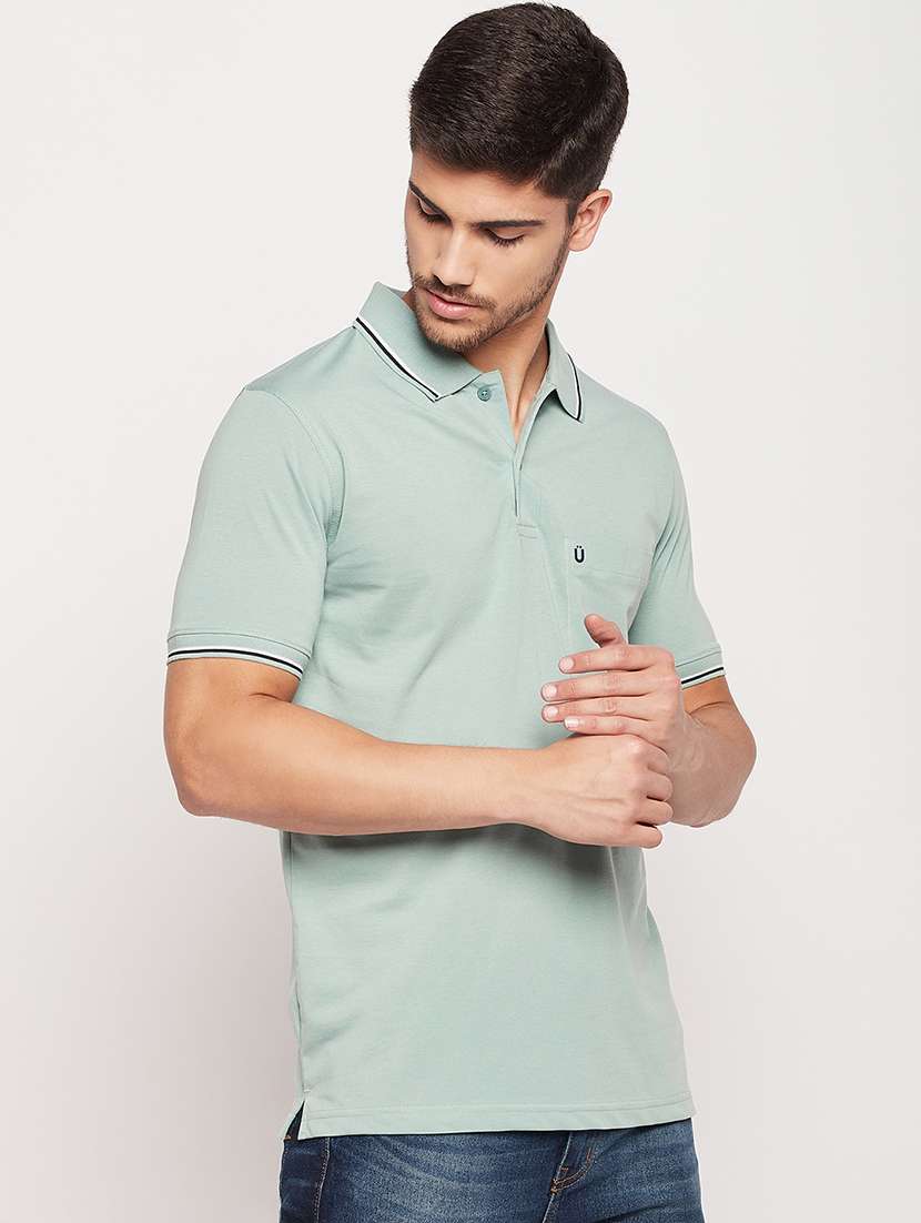 polo neck stripes polo t-shirt - 19840022 -  Standard Image - 1