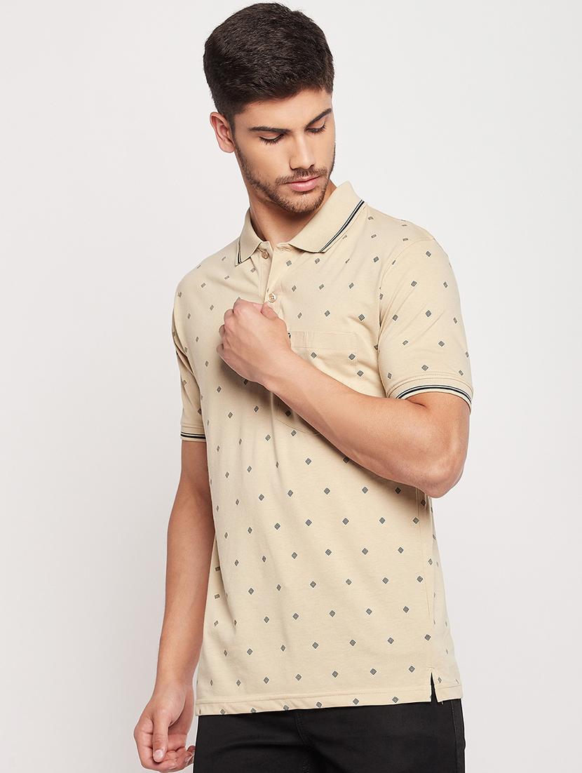 polo neck all over print t-shirt - 19840025 - Zoom Image - 0