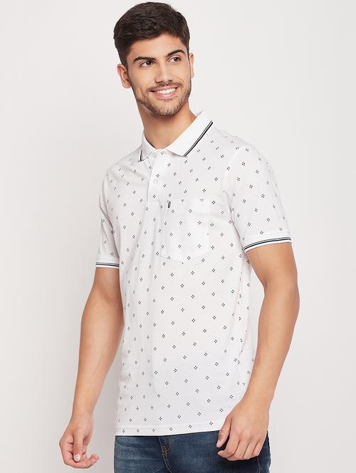 polo neck all over print t-shirt - 19840036 -  Standard Image - 0