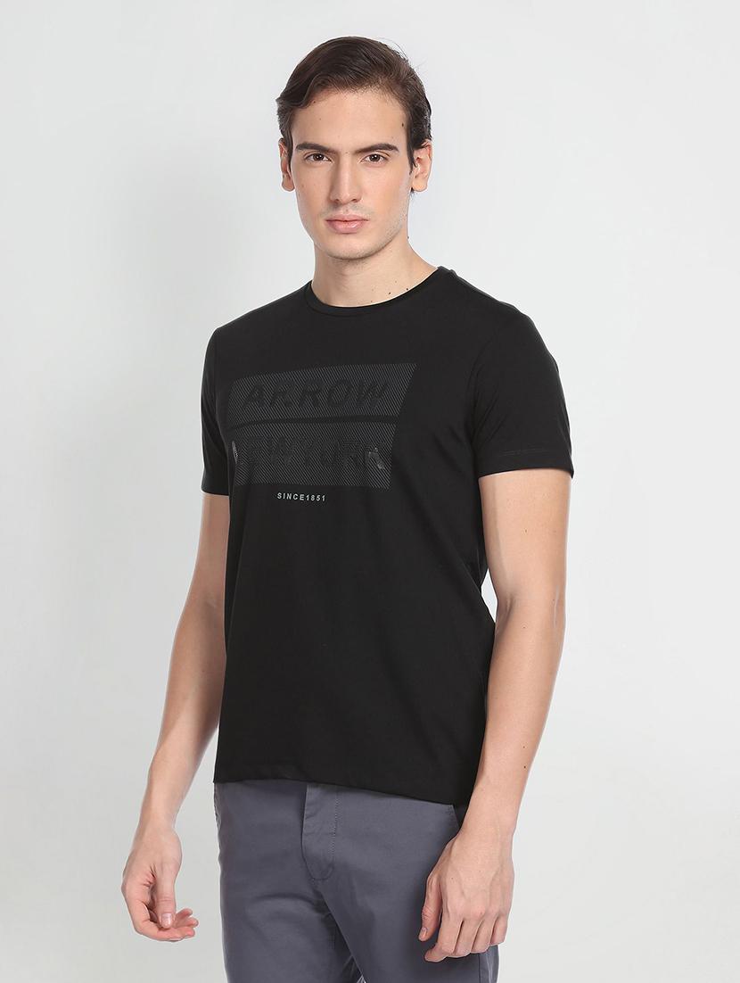 crew neck chest print t-shirt - 19840053 - Standard Image - 1