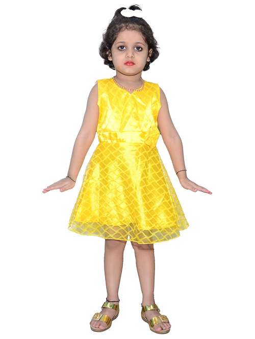 girls v neck sleeveless frock