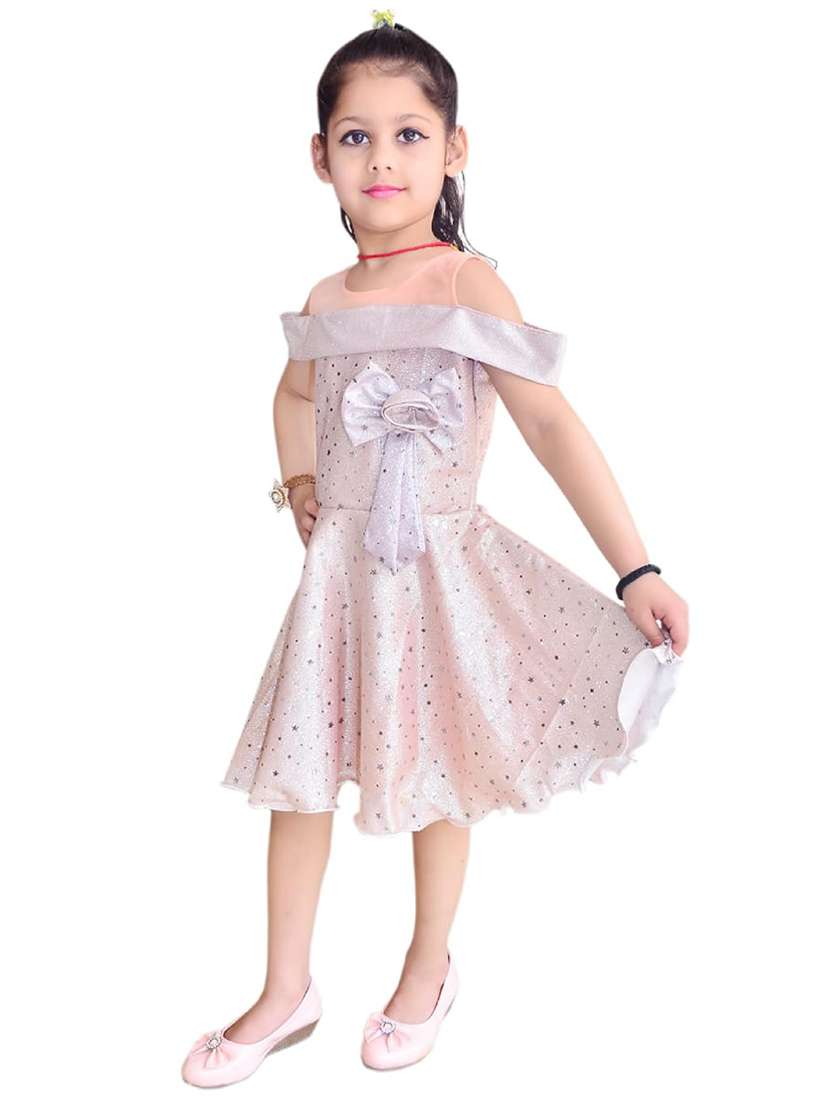 girls off shoulder sleeveless frock - 19840743 -  Standard Image - 1