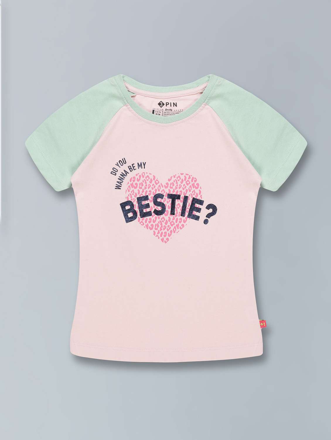 girls round neck typography printed shorts set - 19840814 -  Standard Image - 1