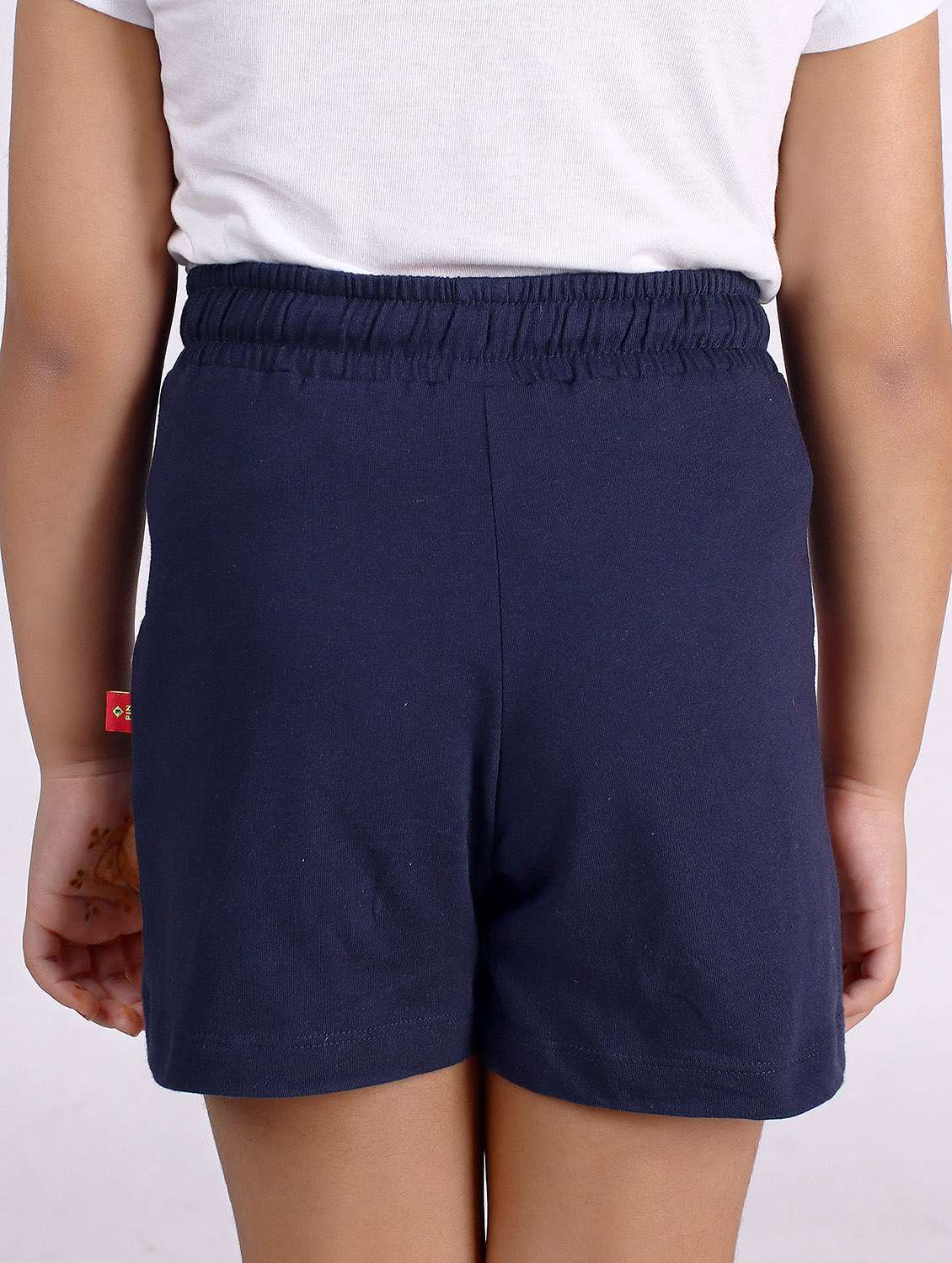 girls round neck typography printed shorts set - 19840823 -  Standard Image - 4