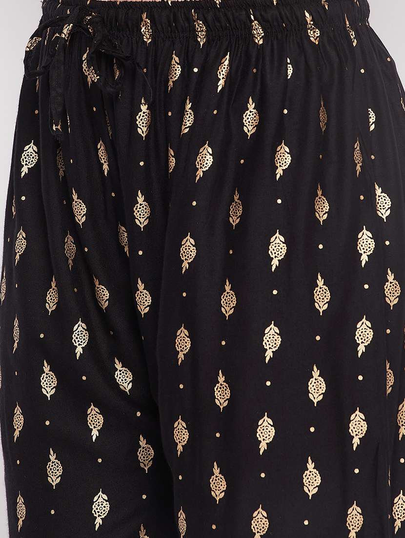 black rayon straight palazzo - 19840845 - Standard Image - 4
