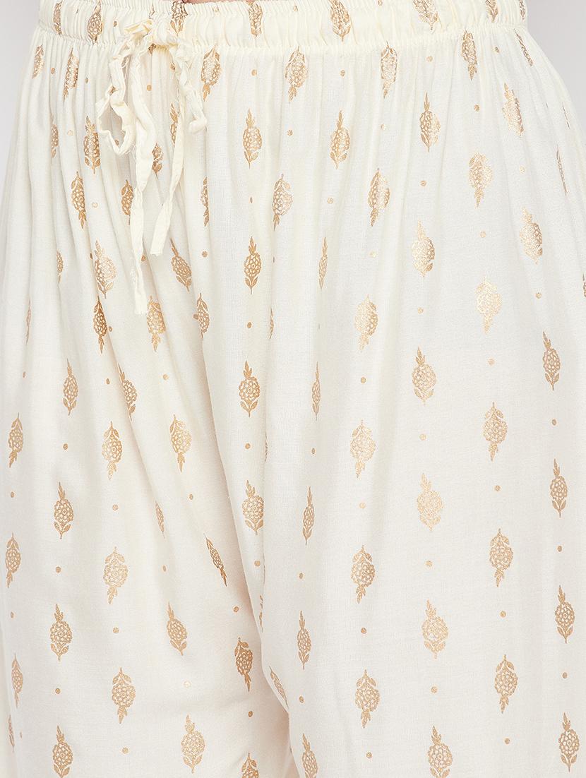 offwhite rayon straight palazzo - 19840848 - Standard Image - 4