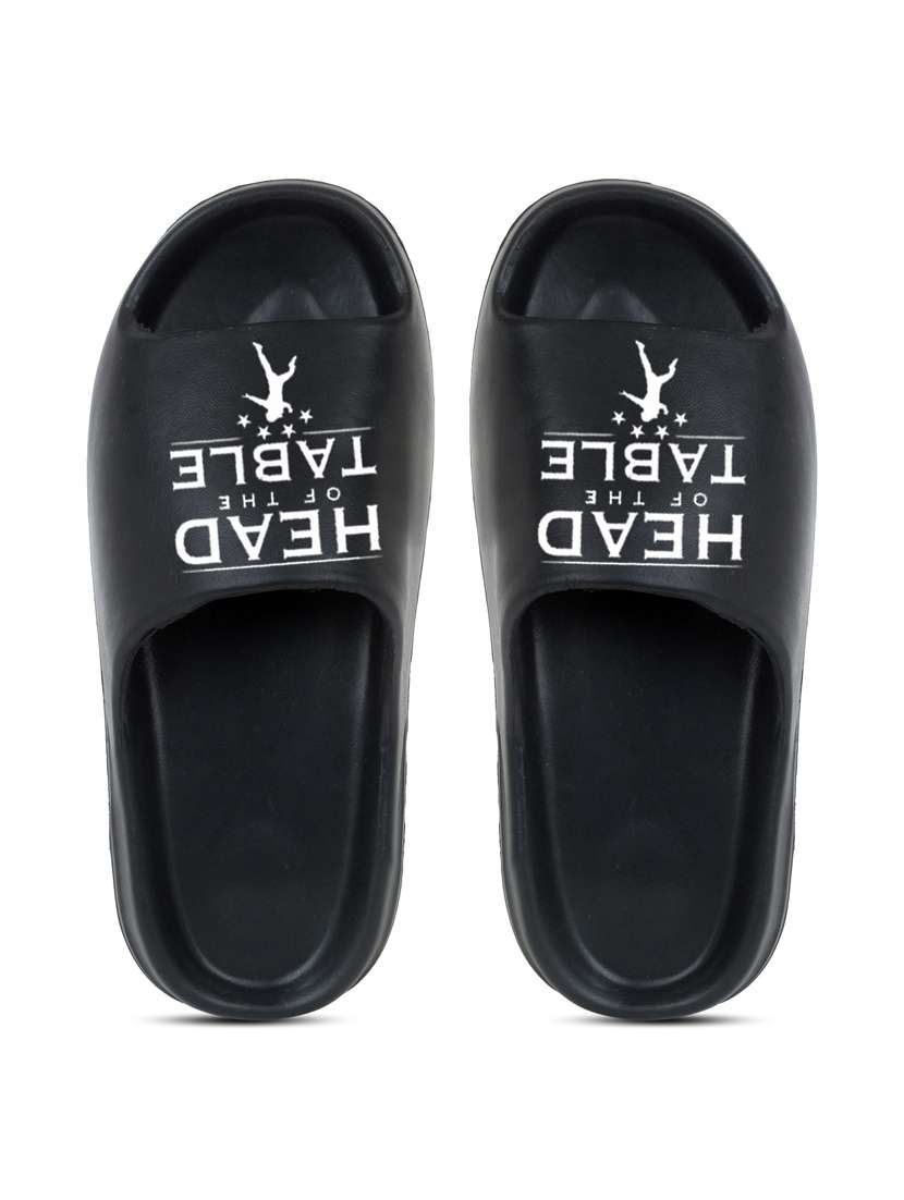 black rubber slip on flip flops - 19843010 -  Standard Image - 4