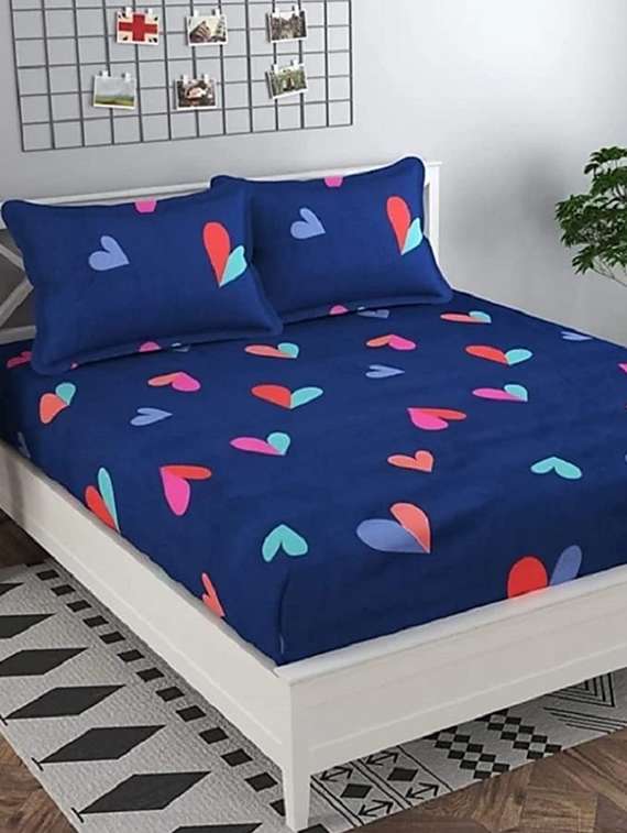printed bedsheet with pillow covers