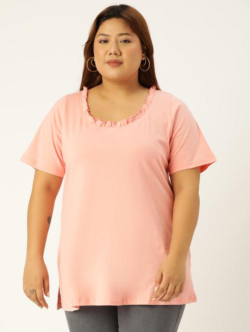 women's plain round neck t-shirt - 19847109 - Standard Image - 0
