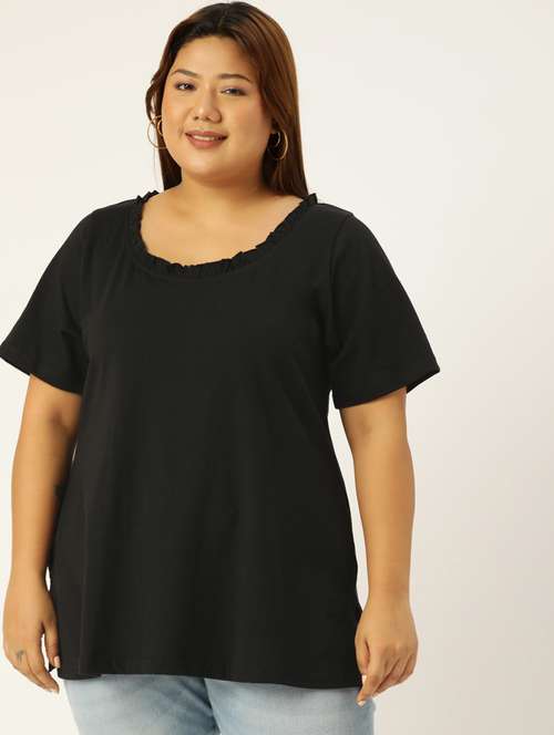 women's plain round neck t-shirt - 19847110 - Standard Image - 0