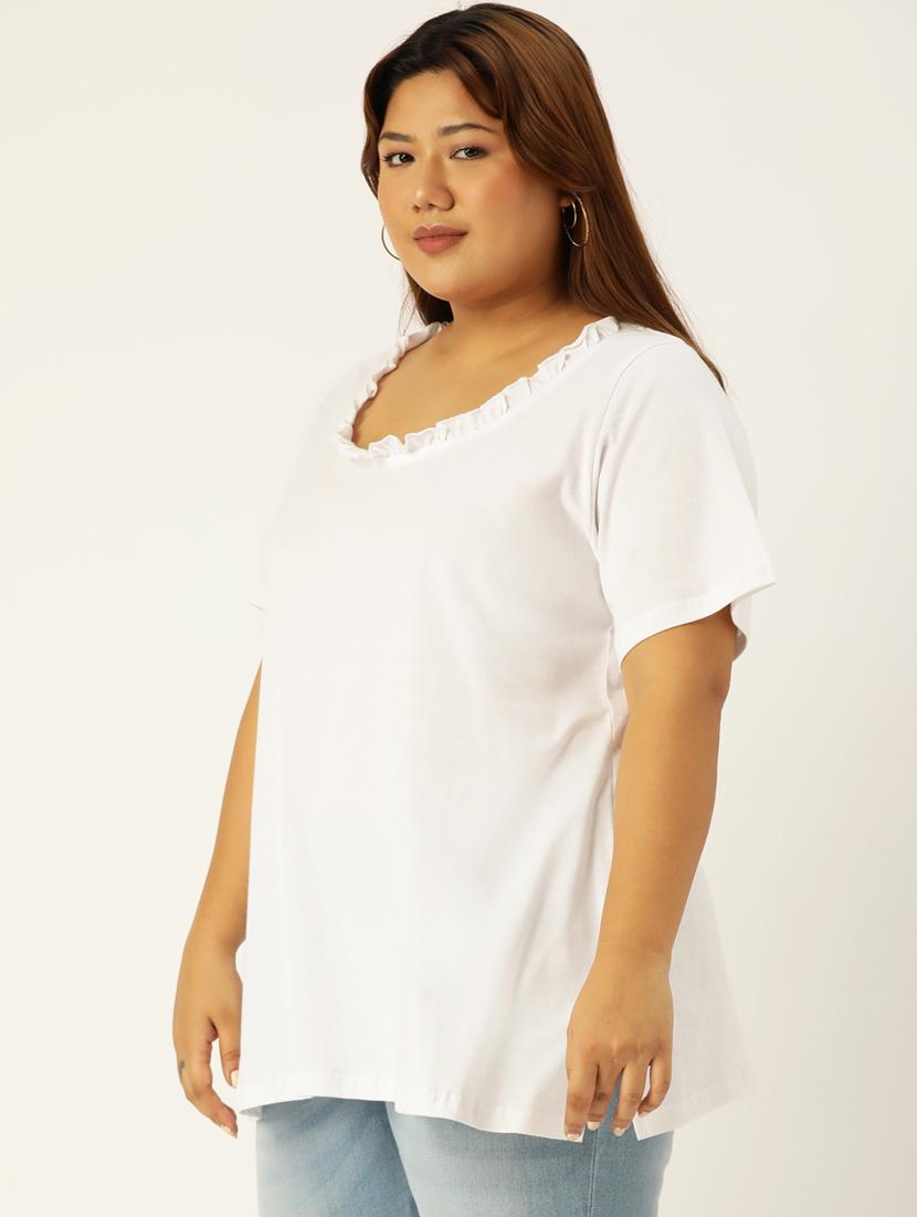 women's plain round neck t-shirt - 19847111 -  Standard Image - 1