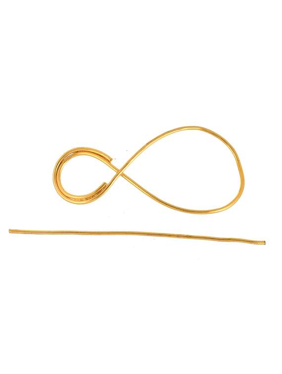 gold plated metallic hair bun pin - 19847120 -  Standard Image - 1