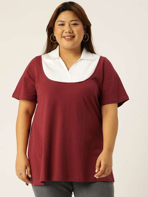 women's straight collared top - 19847124 - Standard Image - 0