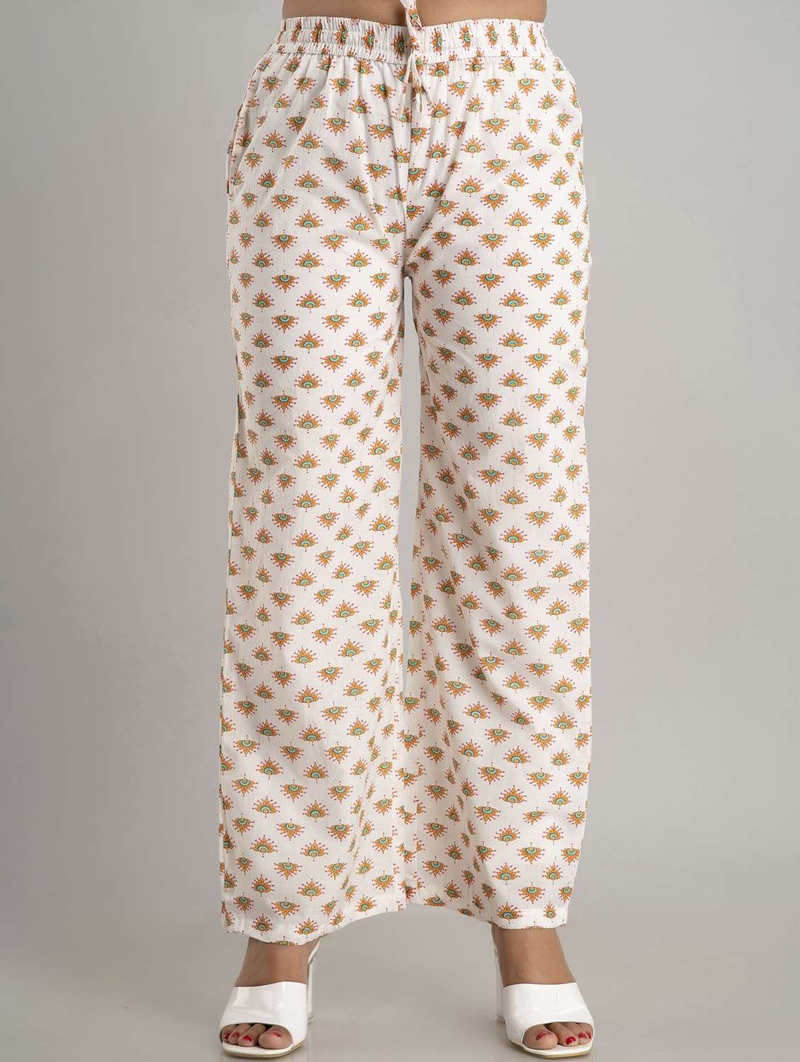 printed wide leg trouser
