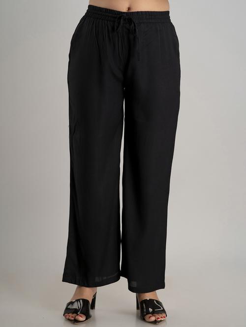 solid wide leg trouser - 19847176 - Standard Image - 0