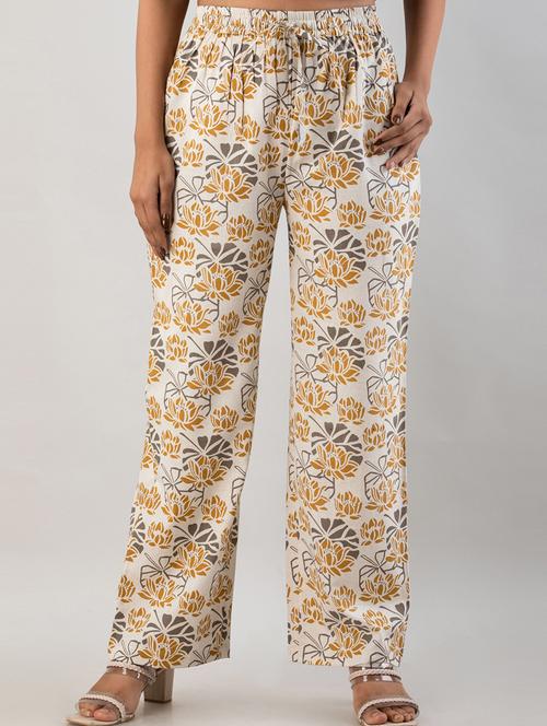 mid rise printed wide leg trouser - 19847179 -  Standard Image - 0