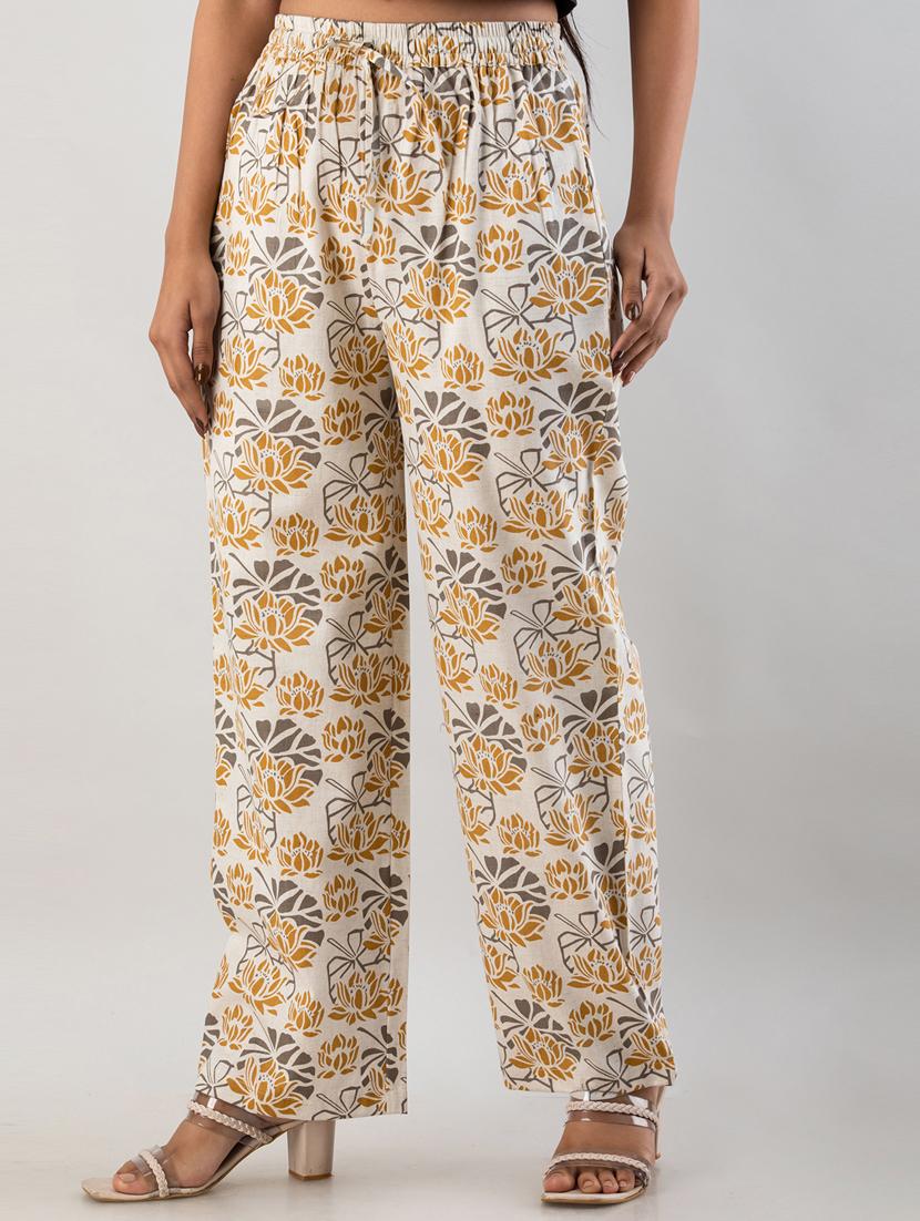 mid rise printed wide leg trouser - 19847179 -  Standard Image - 1