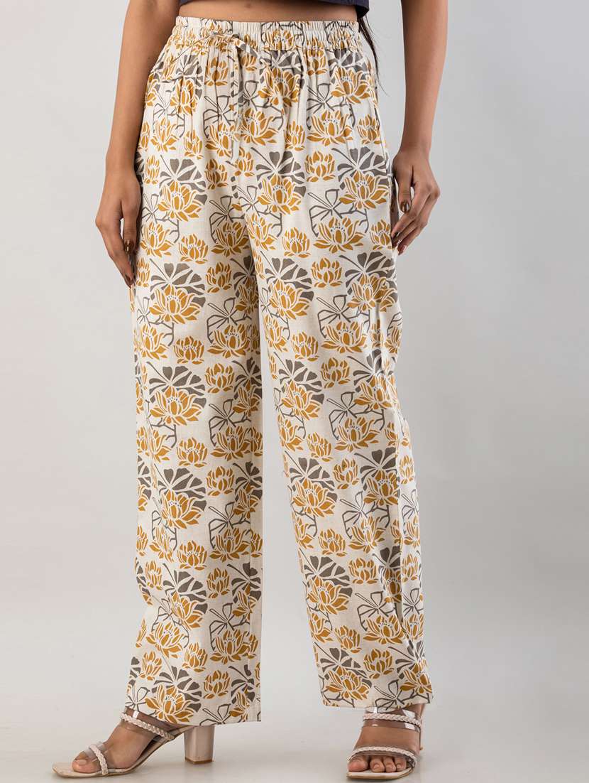 mid rise printed wide leg trouser - 19847182 -  Standard Image - 1