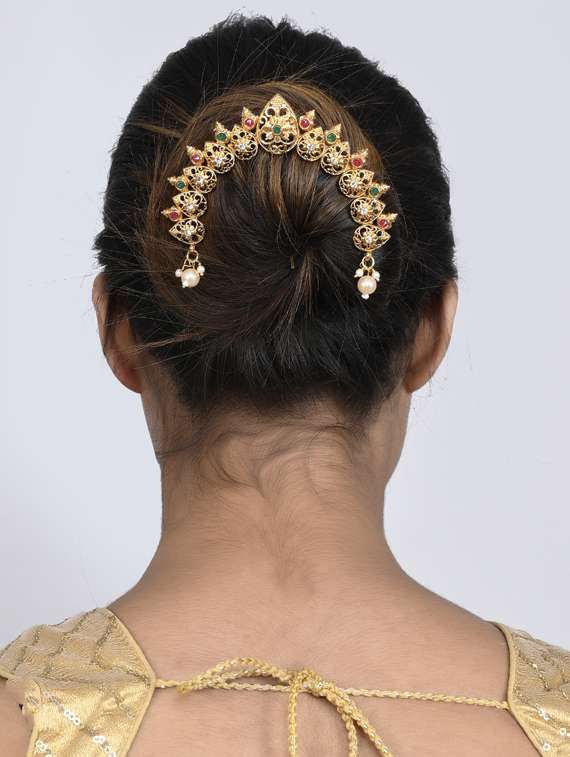 gold plated traditional wedding hair accessory - 19847215 -  Standard Image - 4