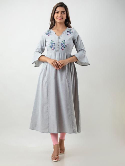 women's flared kurta - 19847219 - Standard Image - 0