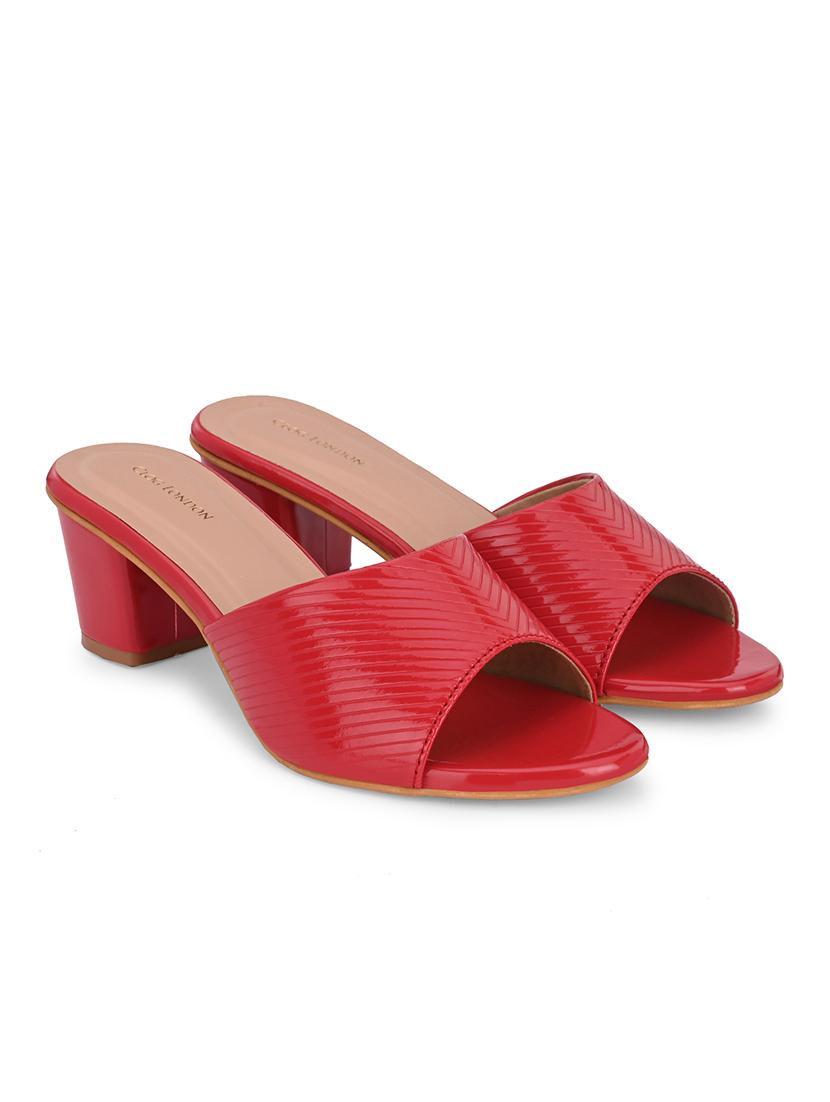 red synthetic slip on sandals - 19847454 - Standard Image - 1