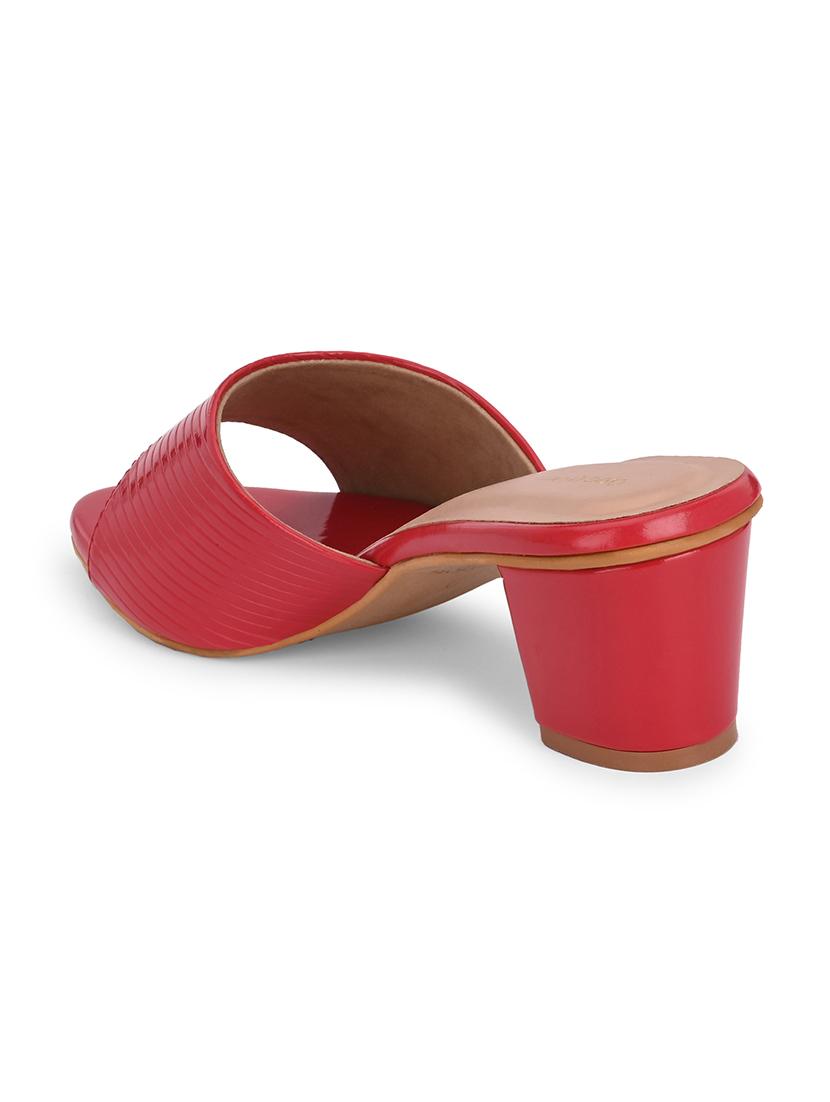 red synthetic slip on sandals - 19847454 - Standard Image - 4