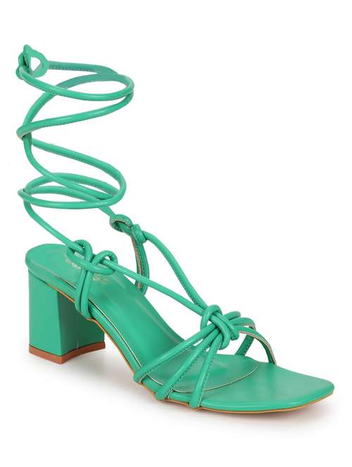 green tie up strappy sandal - 19848027 -  Standard Image - 0