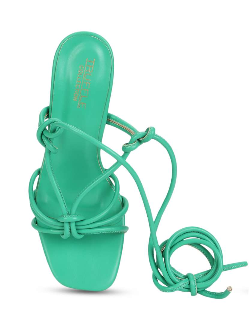 green tie up strappy sandal - 19848027 - Standard Image - 4