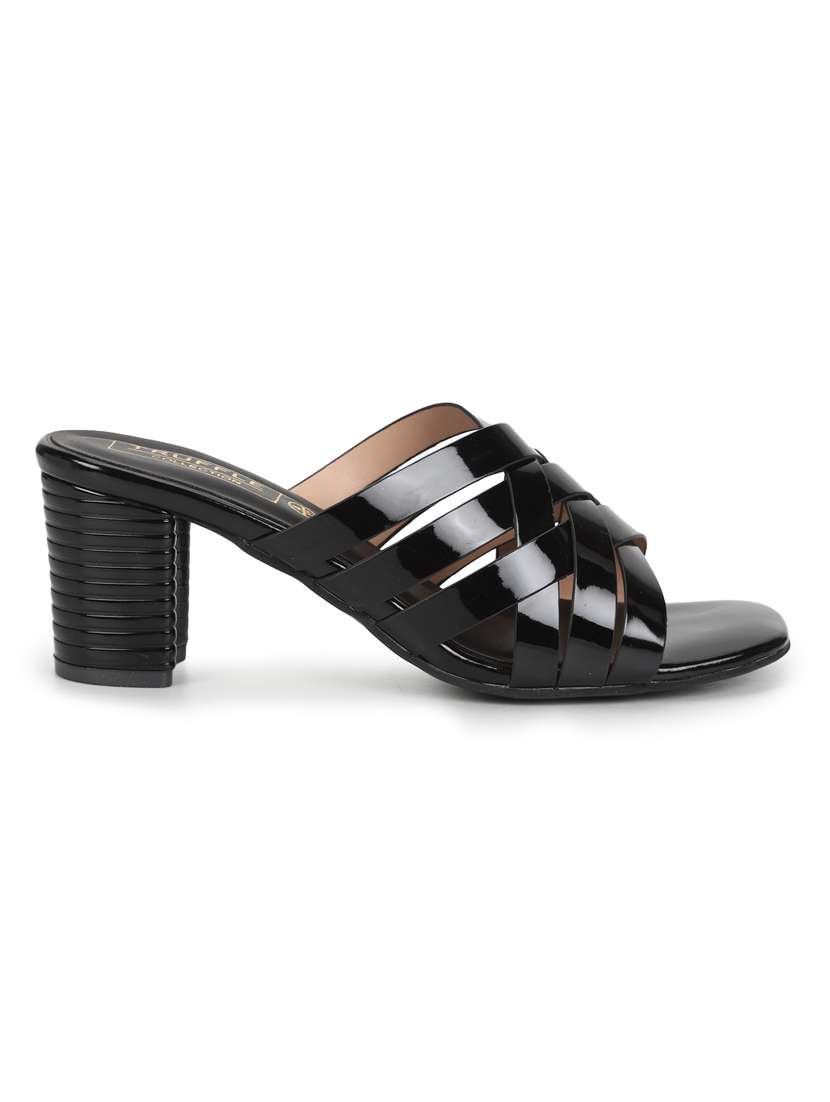 black patent leather mules sandals - 19848028 -  Standard Image - 1