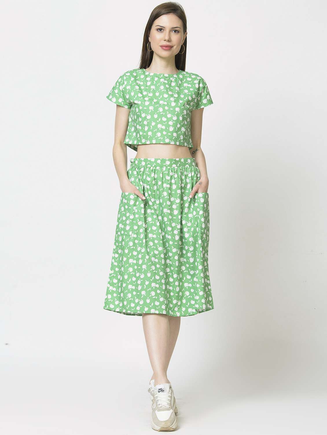 printed top and skirt set