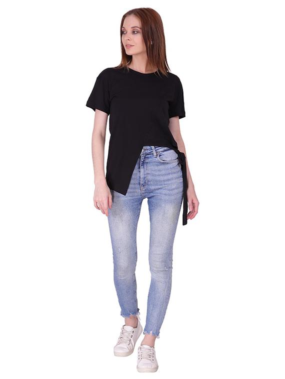 women's asymmetric crew neck top - 19848280 - Zoom Image - 0