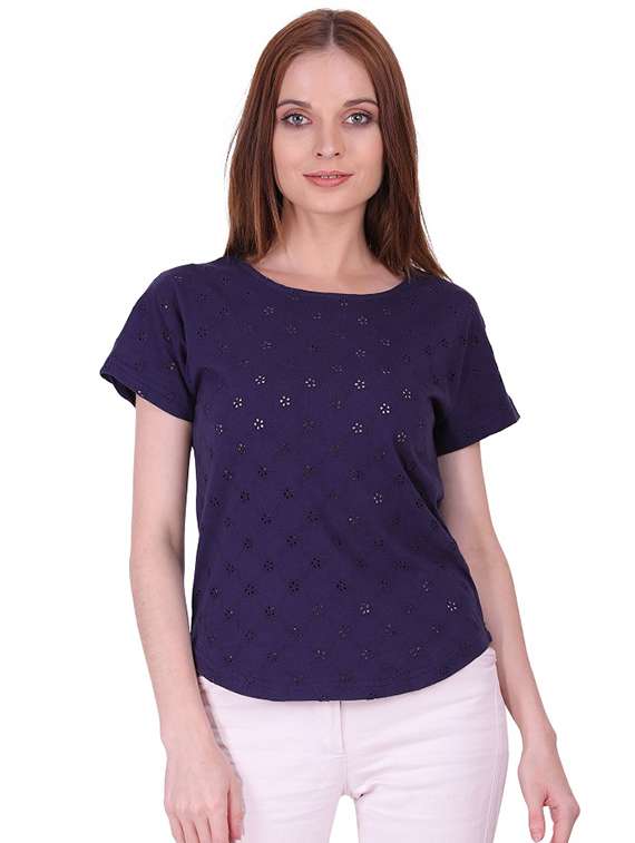 women's straight round neck top