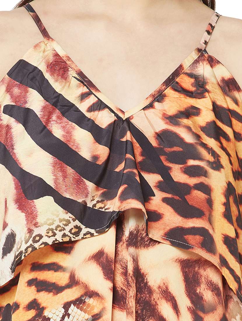 women's high low animal print dress - 19848438 - Standard Image - 4