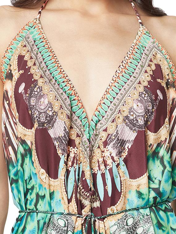 women's high low abstract dress - 19848464 - Standard Image - 4