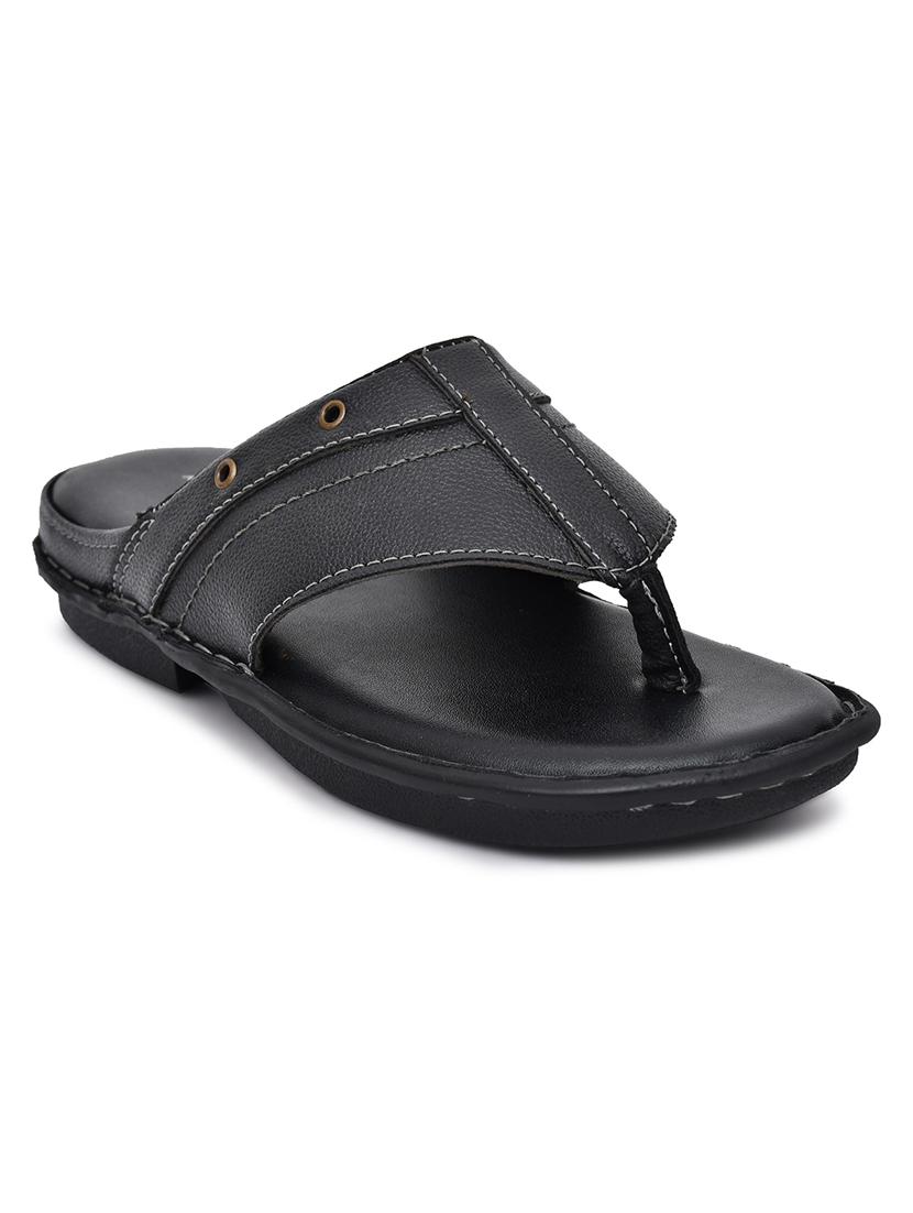 black synthetic slip on flip flop - 19848672 -  Standard Image - 1