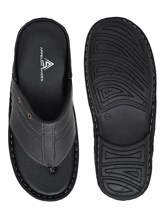 black synthetic slip on flip flop - 19848672 - Standard Image - 4