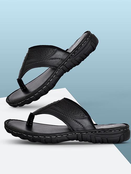 black synthetic slip on flip flop - 19848673 - Standard Image - 0