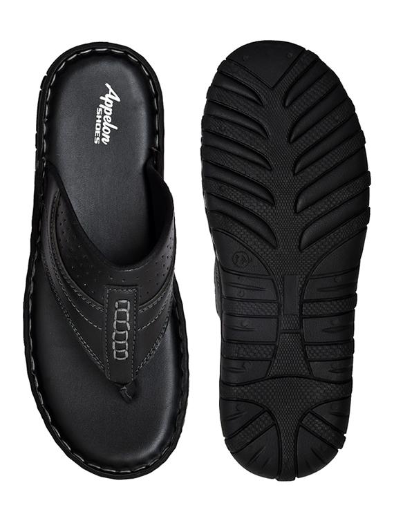 black synthetic slip on flip flop - 19848673 - Standard Image - 4