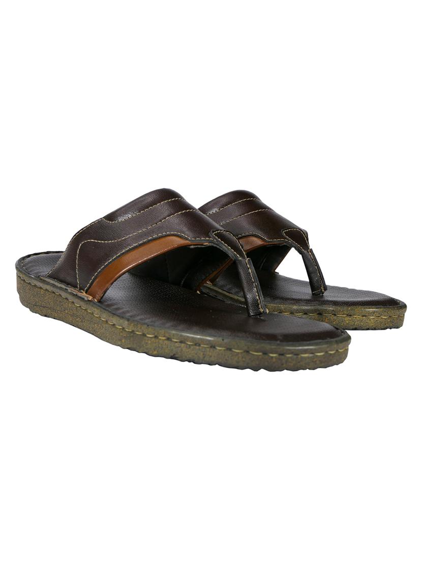 brown synthetic slip on flip flop - 19848676 -  Standard Image - 1
