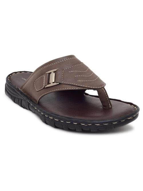 brown synthetic slip on flip flop - 19848683 -  Standard Image - 0