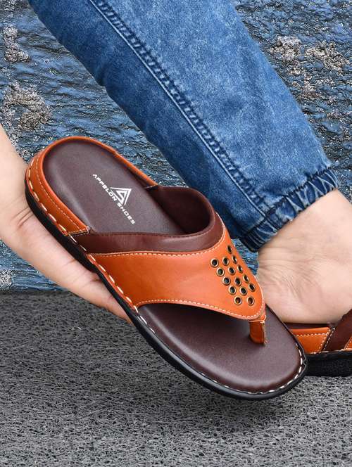 tan synthetic slip on flip flop - 19848711 -  Standard Image - 0