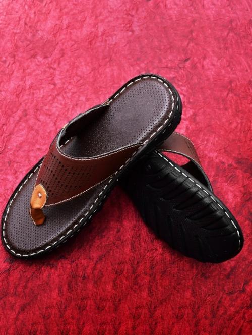 brown synthetic slip on flip flop - 19848716 - Standard Image - 0