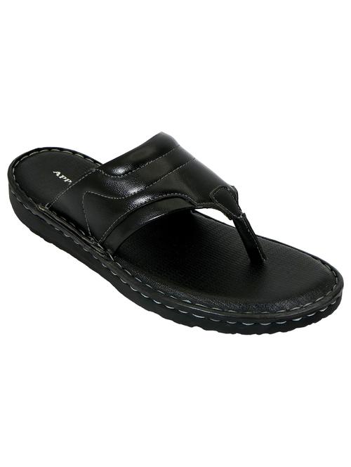black synthetic slip on flip flop - 19848727 -  Standard Image - 0