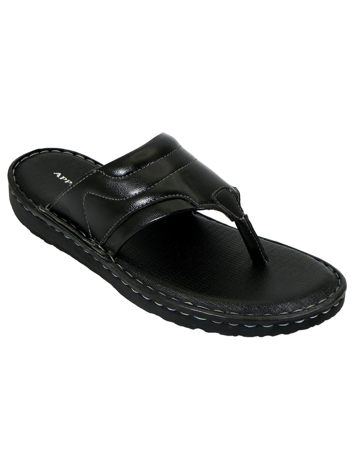 black synthetic slip on flip flop - 19848727 -  Zoom Image - 0