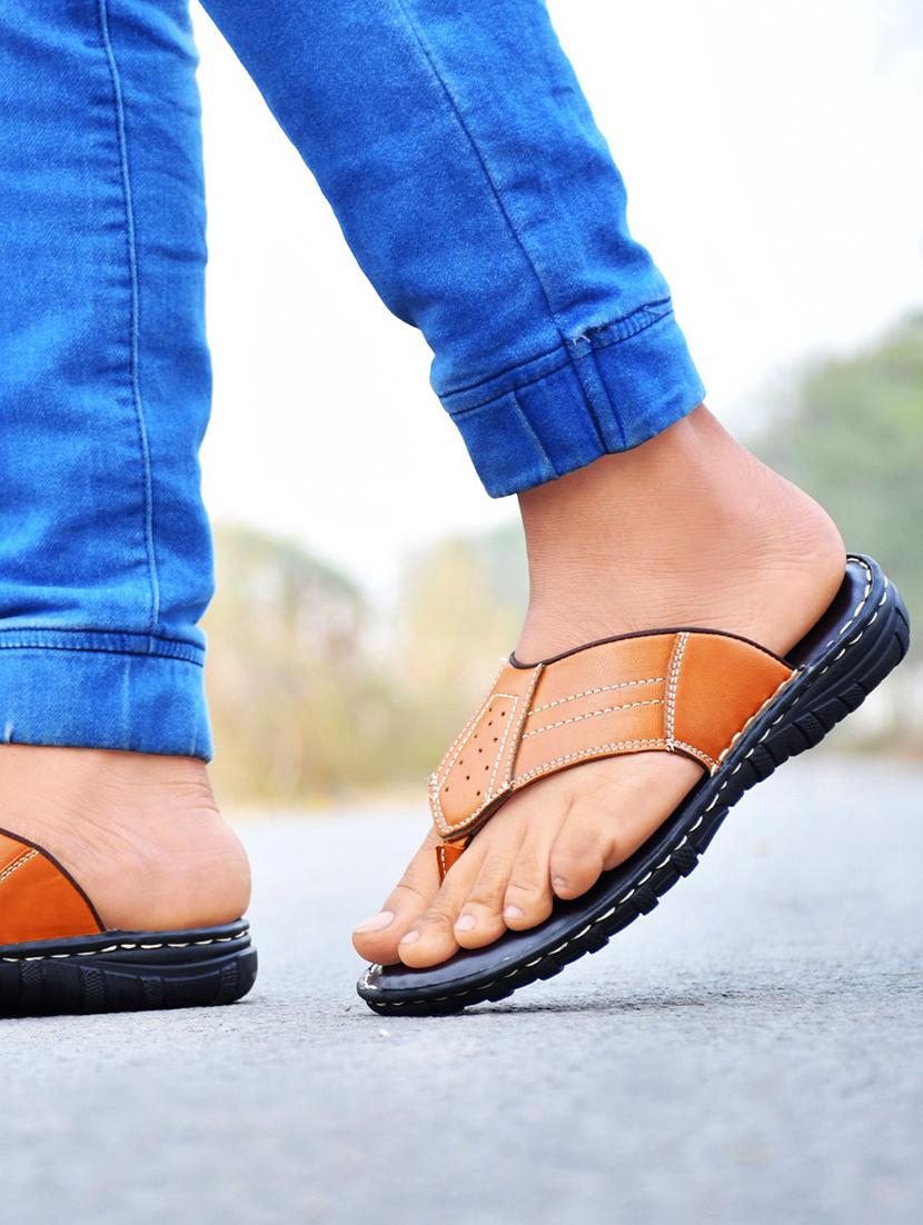 tan synthetic slip on flip flop - 19848733 - Standard Image - 1